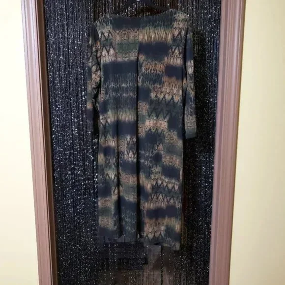 Roaman"s Safari Green Multi Jungle Shift Dress - Picture 7 of 8